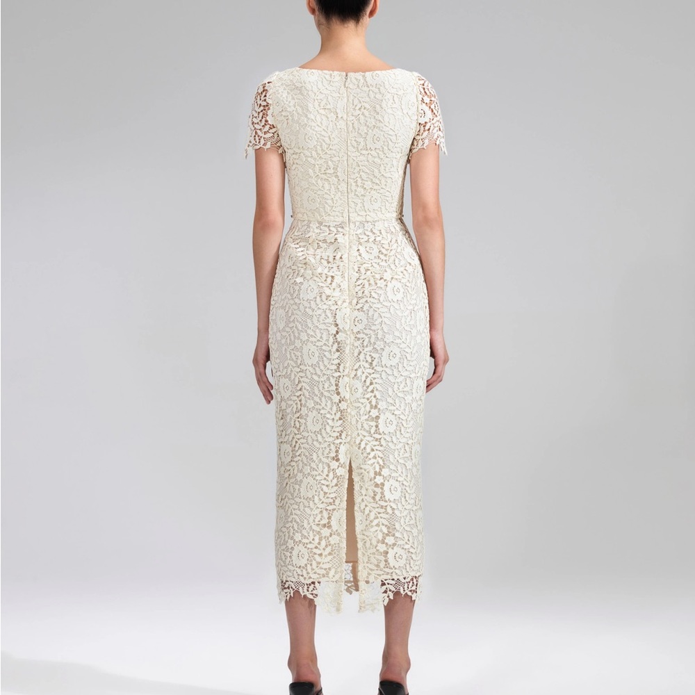 Self-portrait Cream Rose Lace Midi Dress - Picture 2 of 6